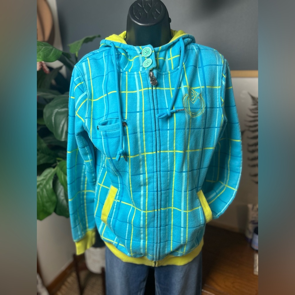 Vintage Nomis Snowboard Zip Up Sweatshirt Size L Blue and Green